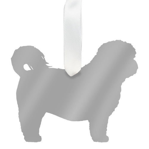 I found this at #moonandlola! - Shih-Tzu Ornament Mirrored Silver