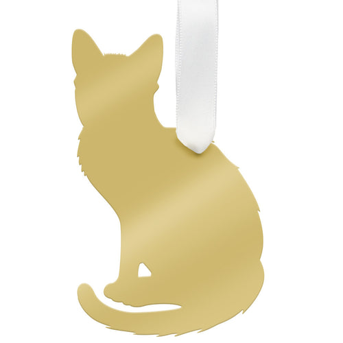 I found this at #moonandlola! - Shorthaired Cat Ornament Mirrored Gold