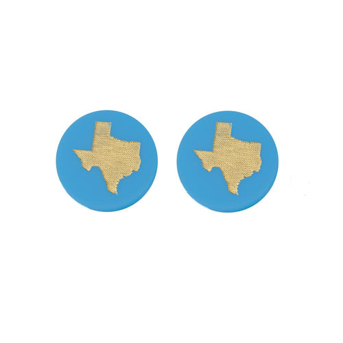 Moon and Lola Turquoise Acrylic Texas State Stud Earrings