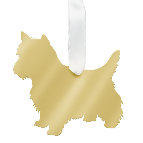 I found this at #moonandlola! - West Highland White Terrier Ornament Mirrored Gold