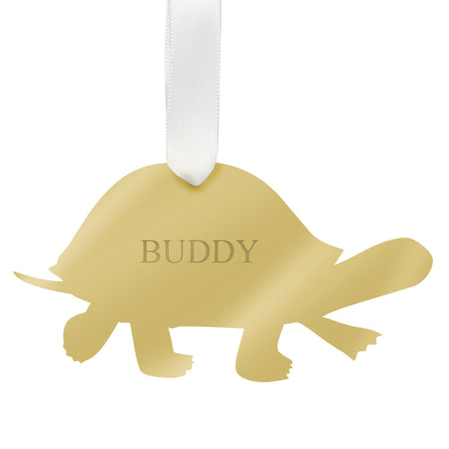 I found this at #moonandlola! - Personalized Turtle Ornament Mirrored Gold
