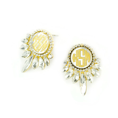 I found this at #moonandlola! - Vienna Monogram Earrings Side View