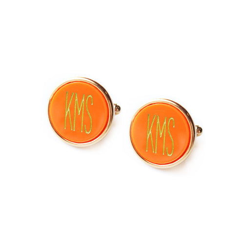 Vineyard Round Modern Font Cuff Links (WS) - Moon and Lola