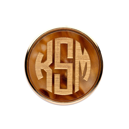 I found this at #moonandlola! - Vineyard Monogram Brooch Tiger's Eye