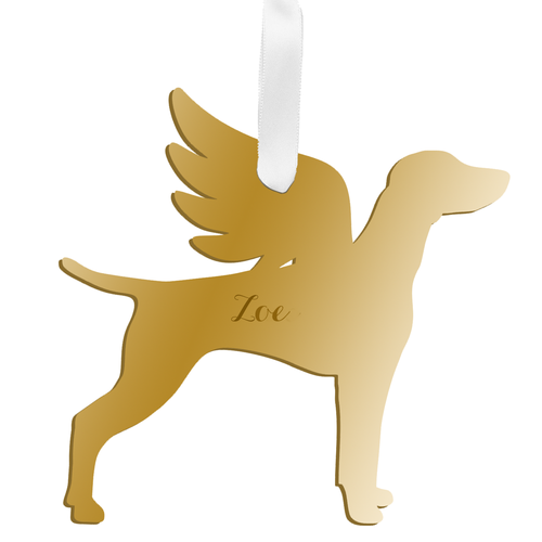 Personalized Angel Vizsla Ornament - Moon and Lola