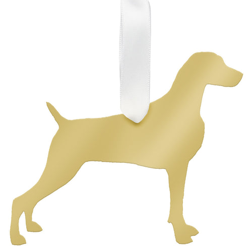 I found this at #moonandlola! - Weimaraner Ornament Mirrored Gold