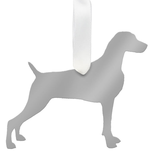 I found this at #moonandlola! - Weimaraner Ornament Mirrored Silver